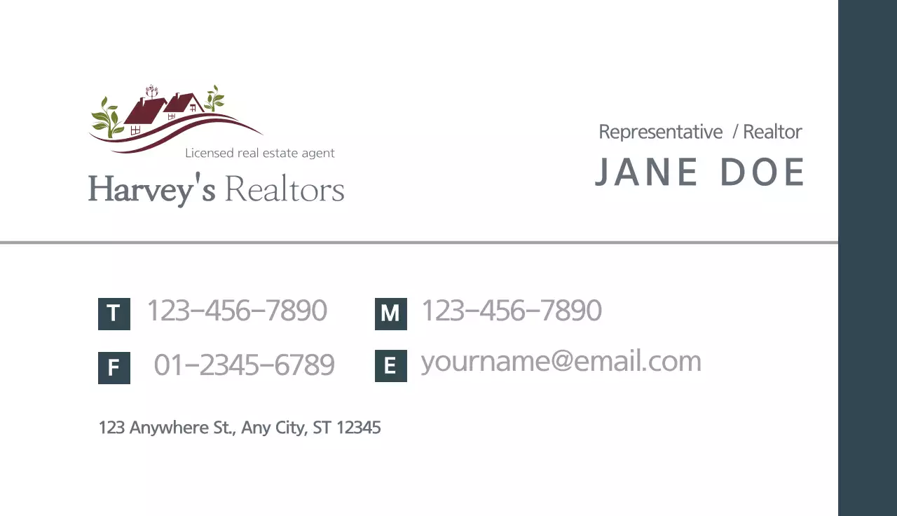 Grey Professional Real Estate Business Card