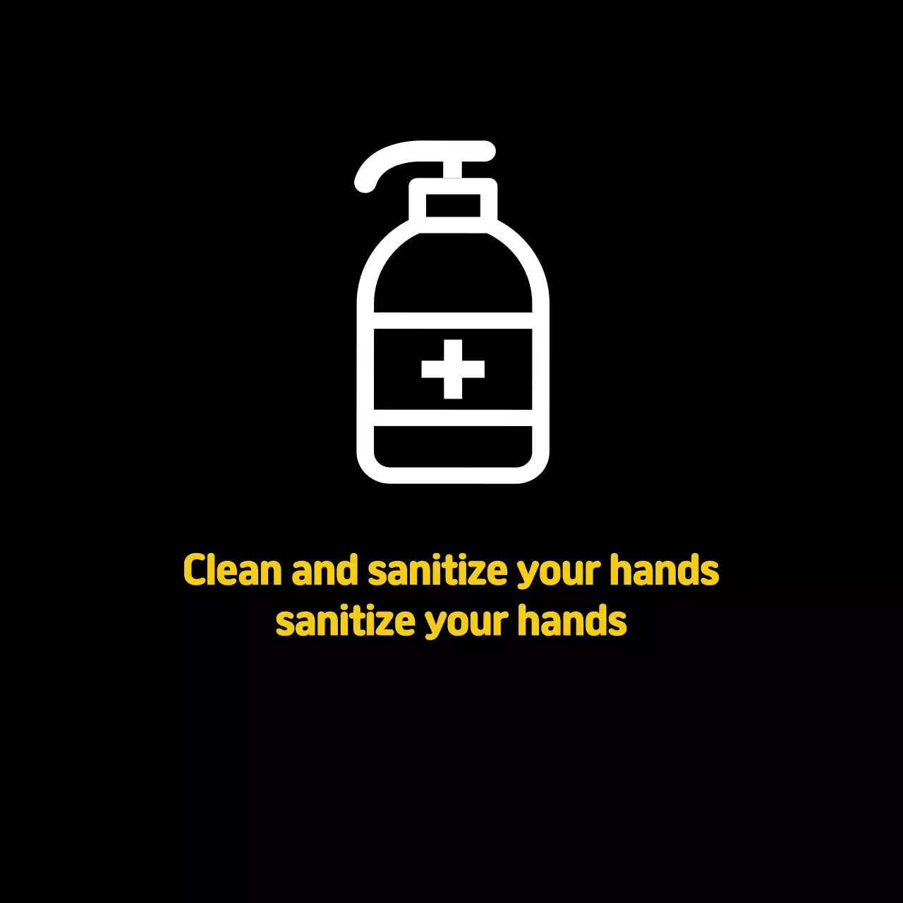 Black Minimal Hygiene Notice Banner