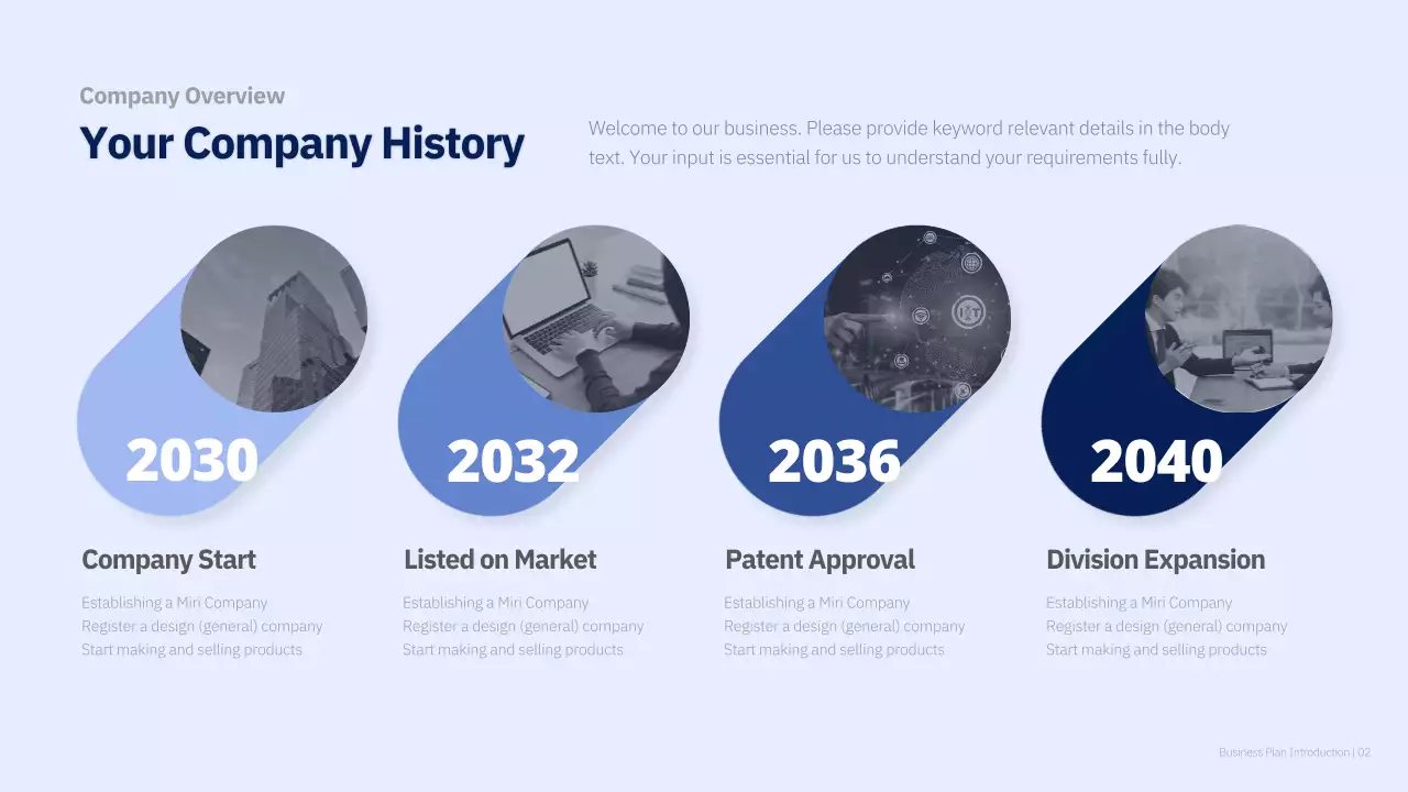 Blue Professional Business Plan Document Presentation