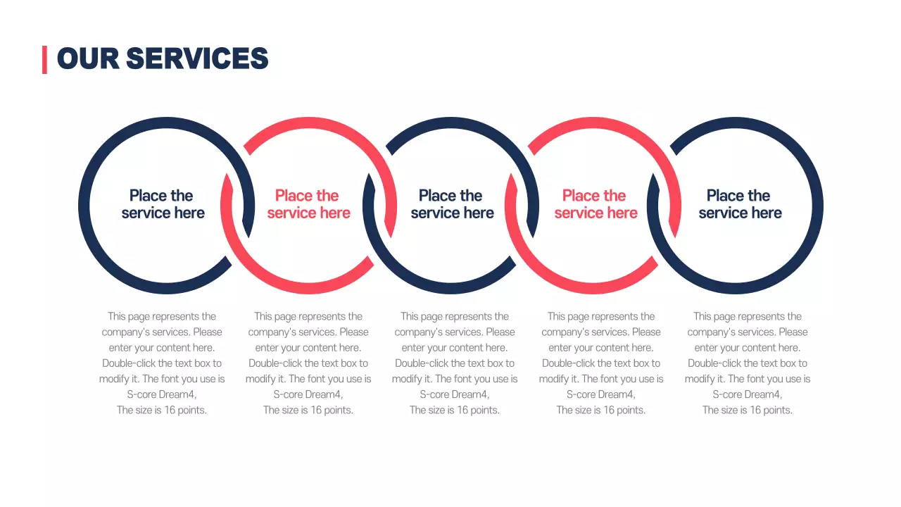 A clean red and navy blue agenda design infographic