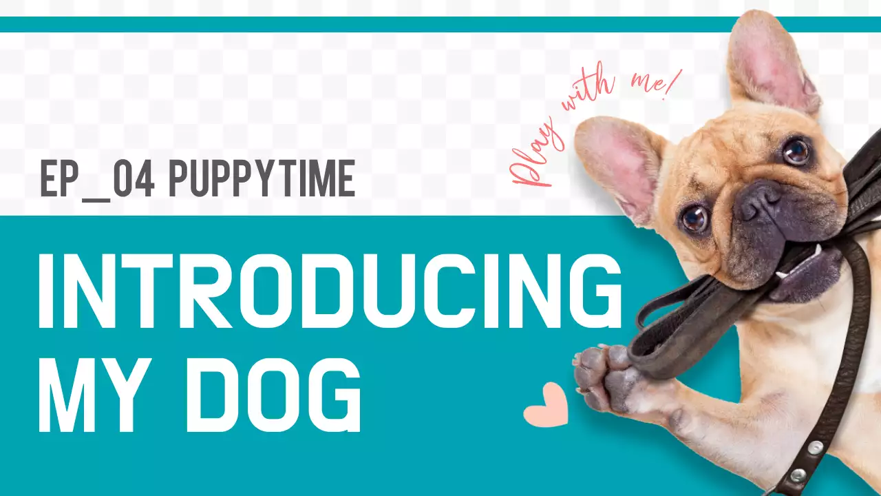 Teal Simple Dog Vlog YouTube Thumbnail