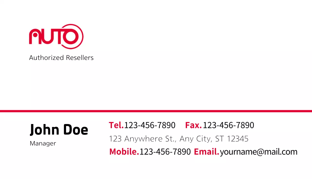 Authorized Reseller Business Card