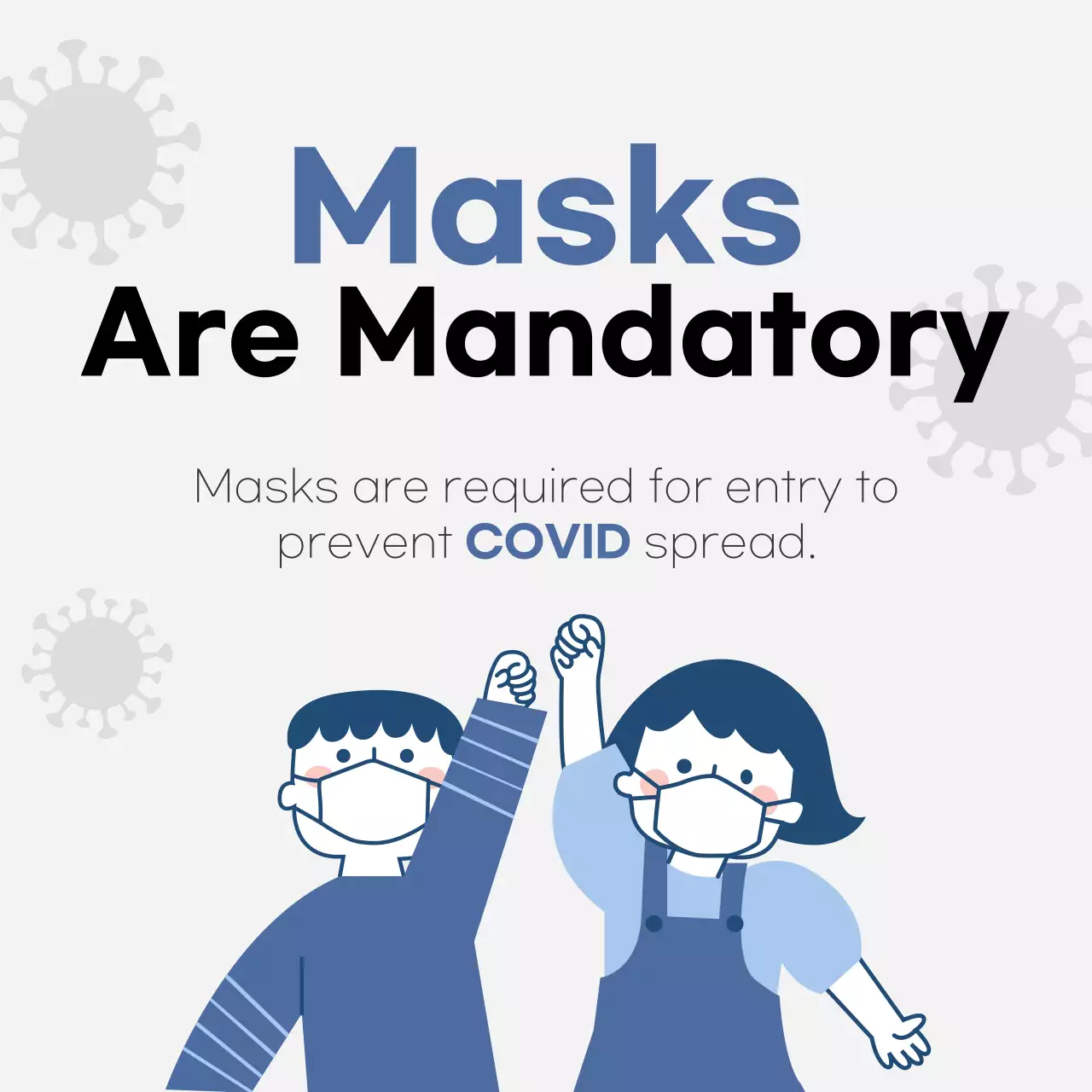 Blue Minimal Mask Notice Instagram Post