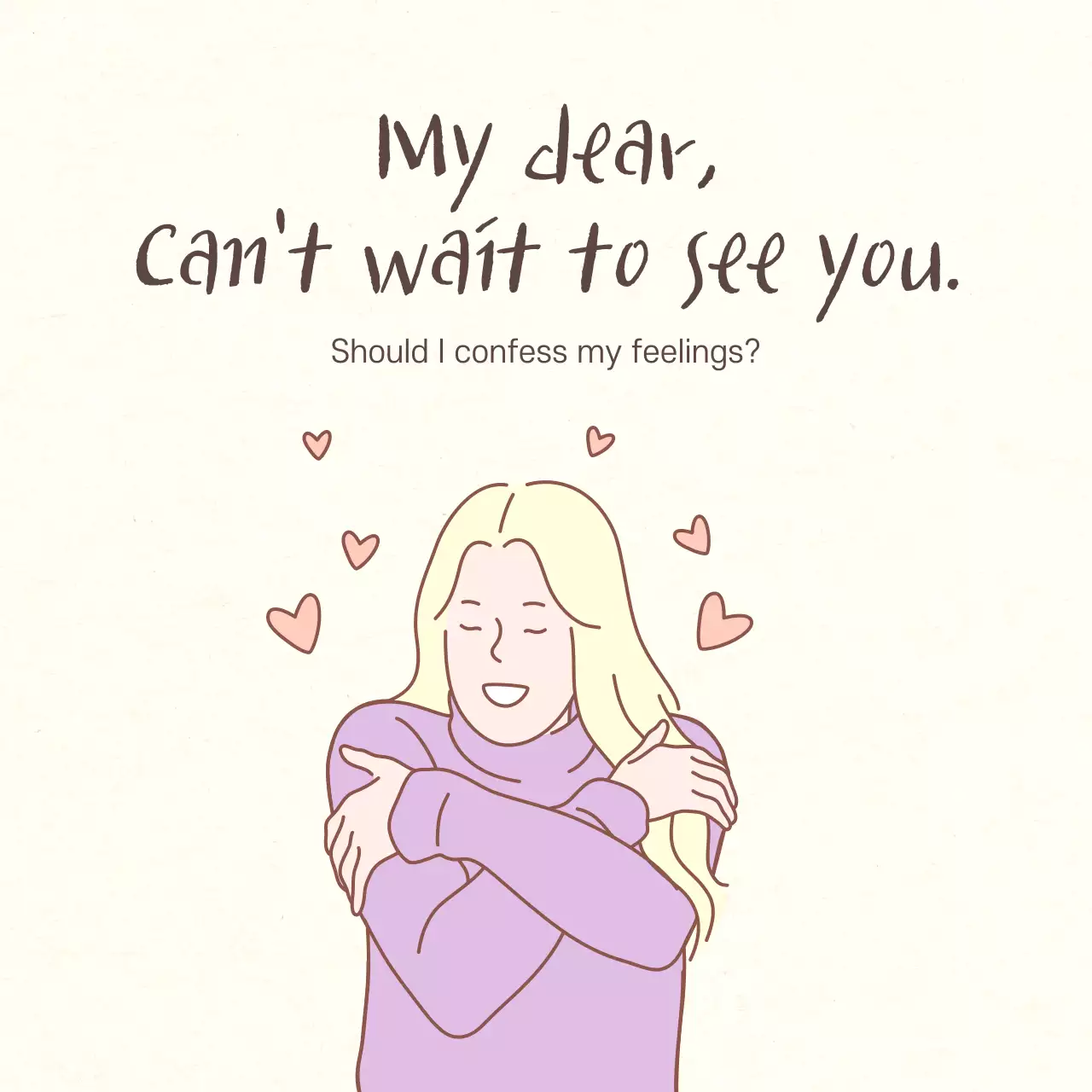 Beige Minimal Love Invitation Social Media Post