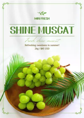 Green Modern Grapes Promotion Poster