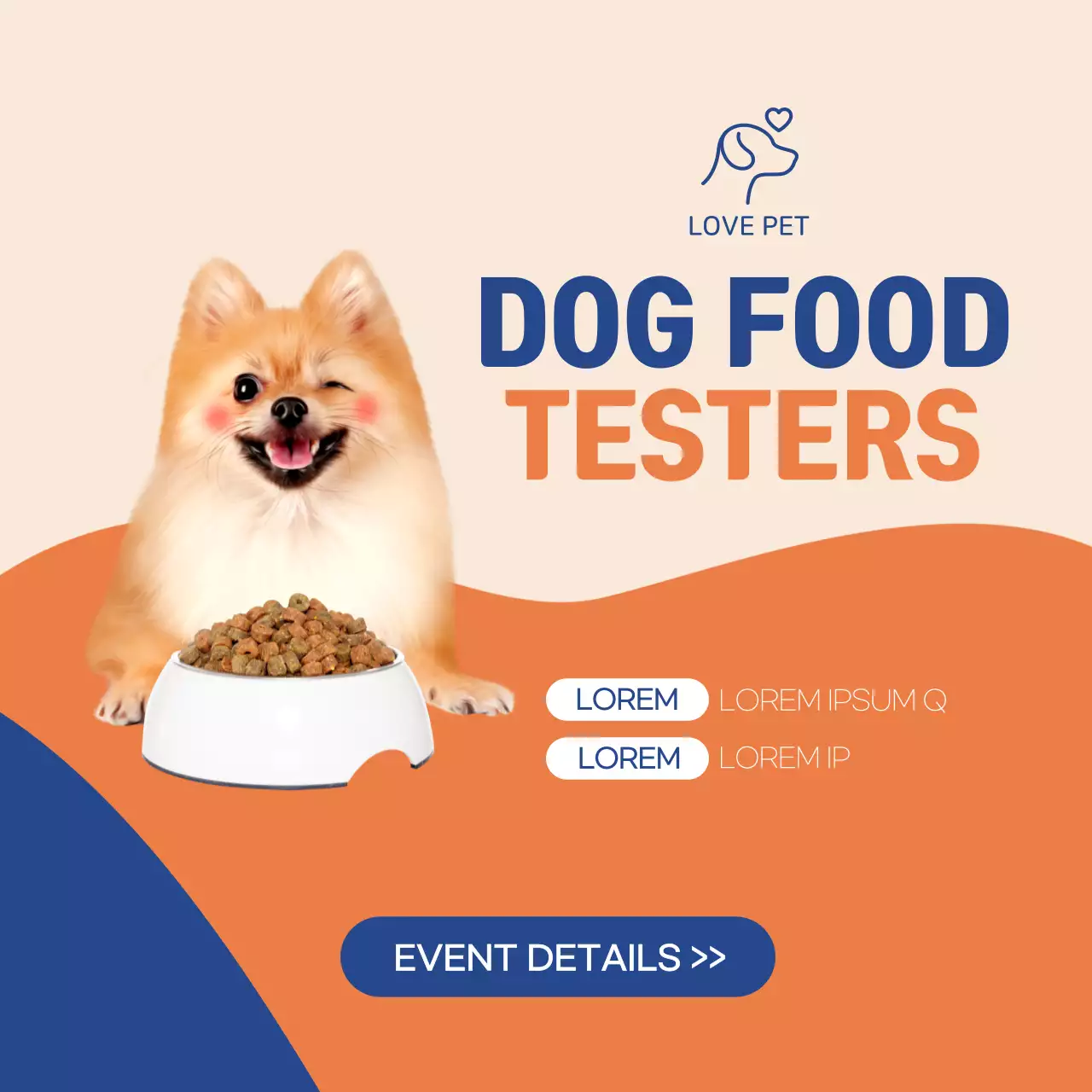 Orange Trendy Dog Event Social Media Post