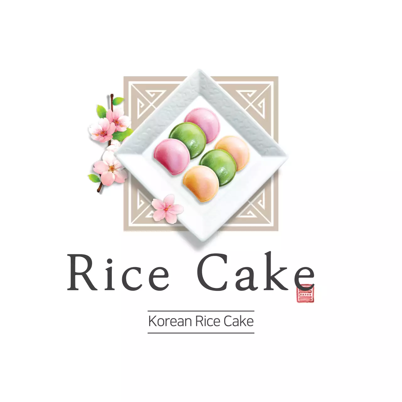 Banner de menu de bolo de arroz tradicional branco