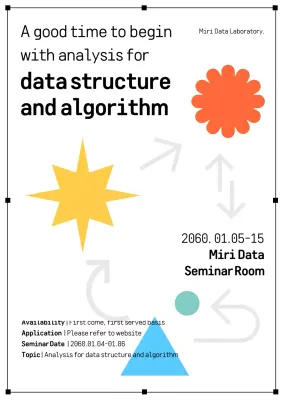 A crash course in algorithms with simple white shapes and arrows