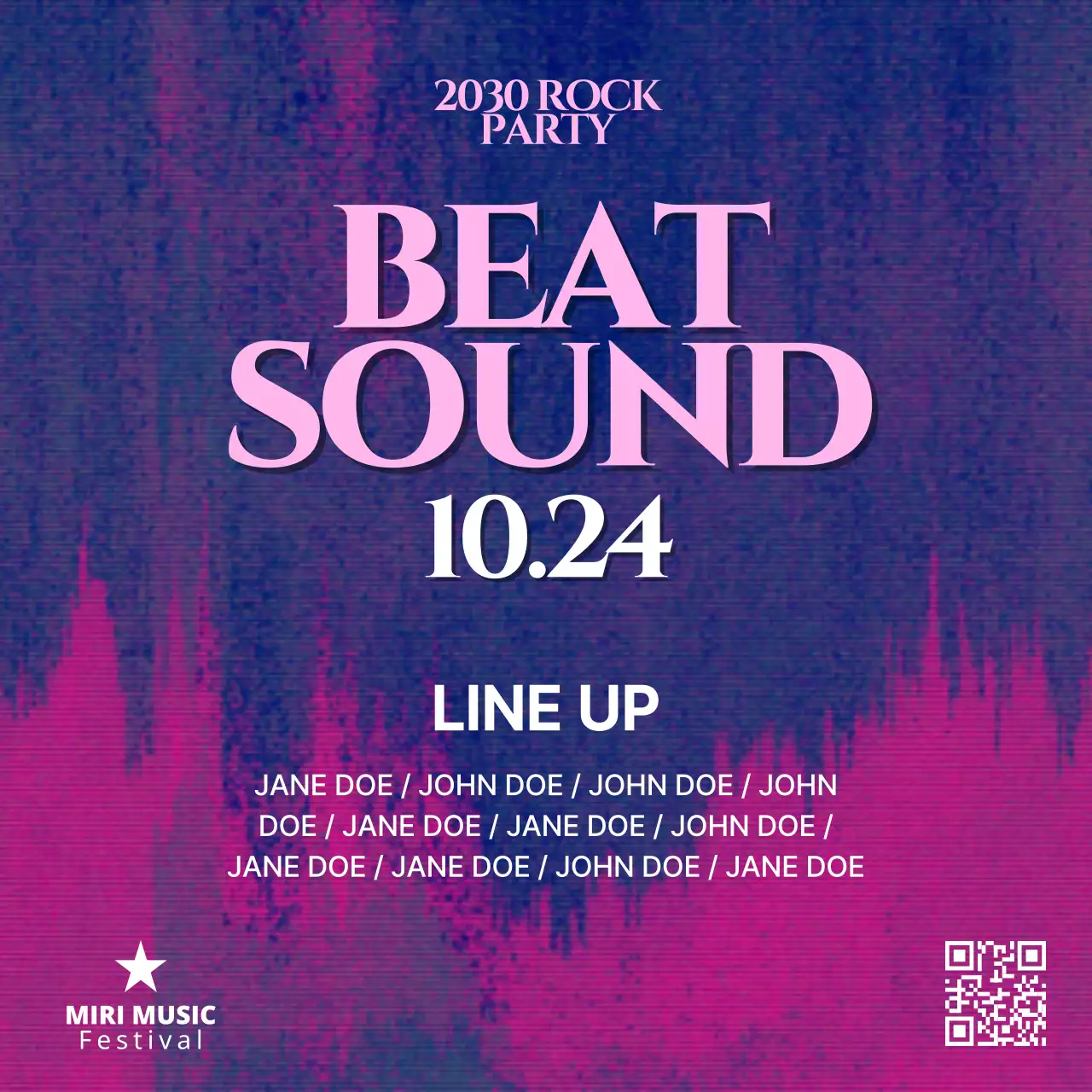 Purple Retro Music Event Social Media Post