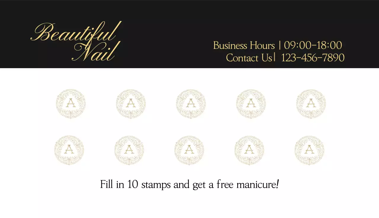 Gold Elegant Nail Promotion Business Card