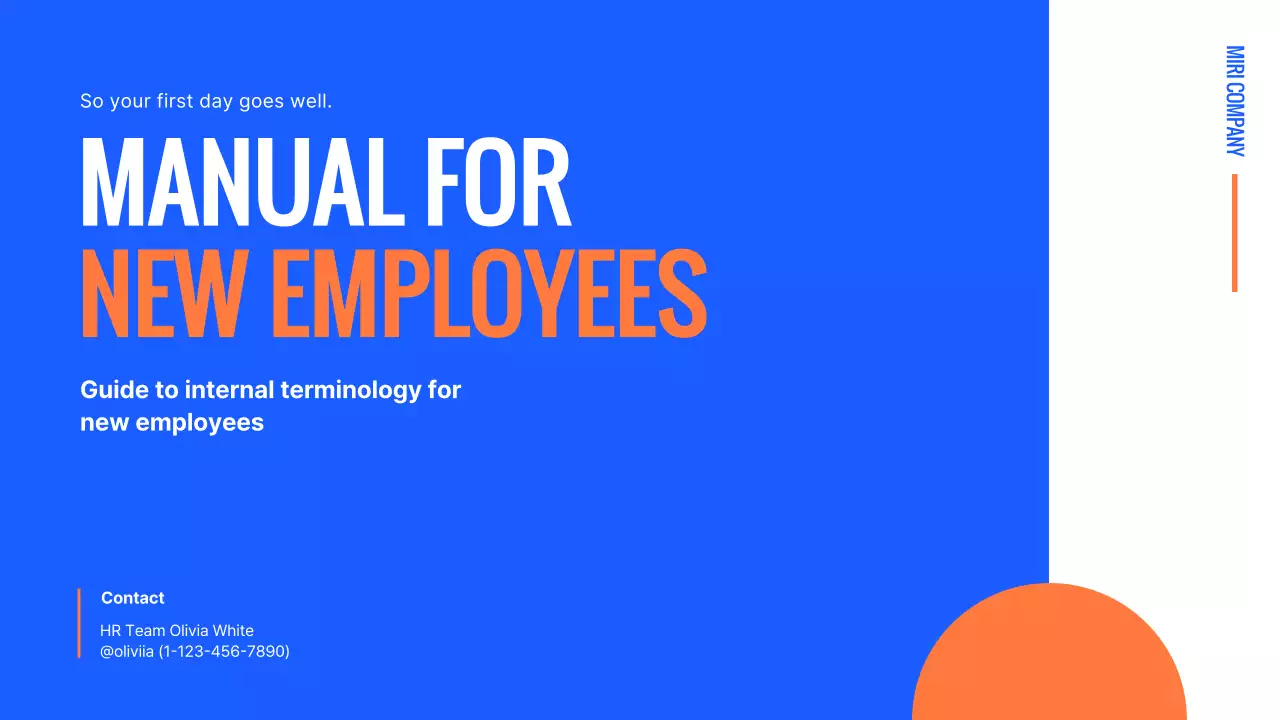 블루 모던 직원 매뉴얼 프레젠테이션