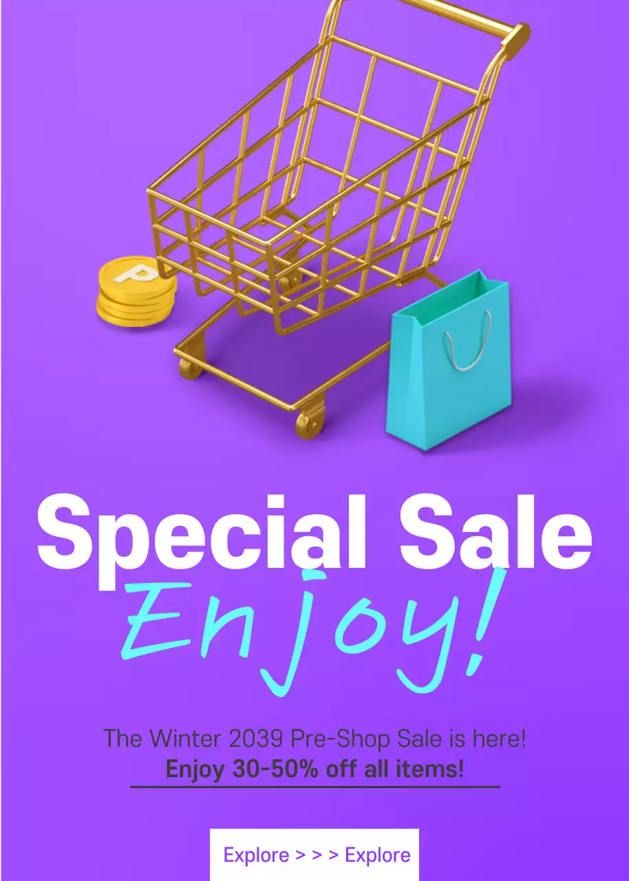 Purple Modern Sale Promotion Poster