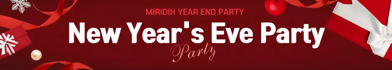 Banner de convite tradicional vermelho para o Ano Novo