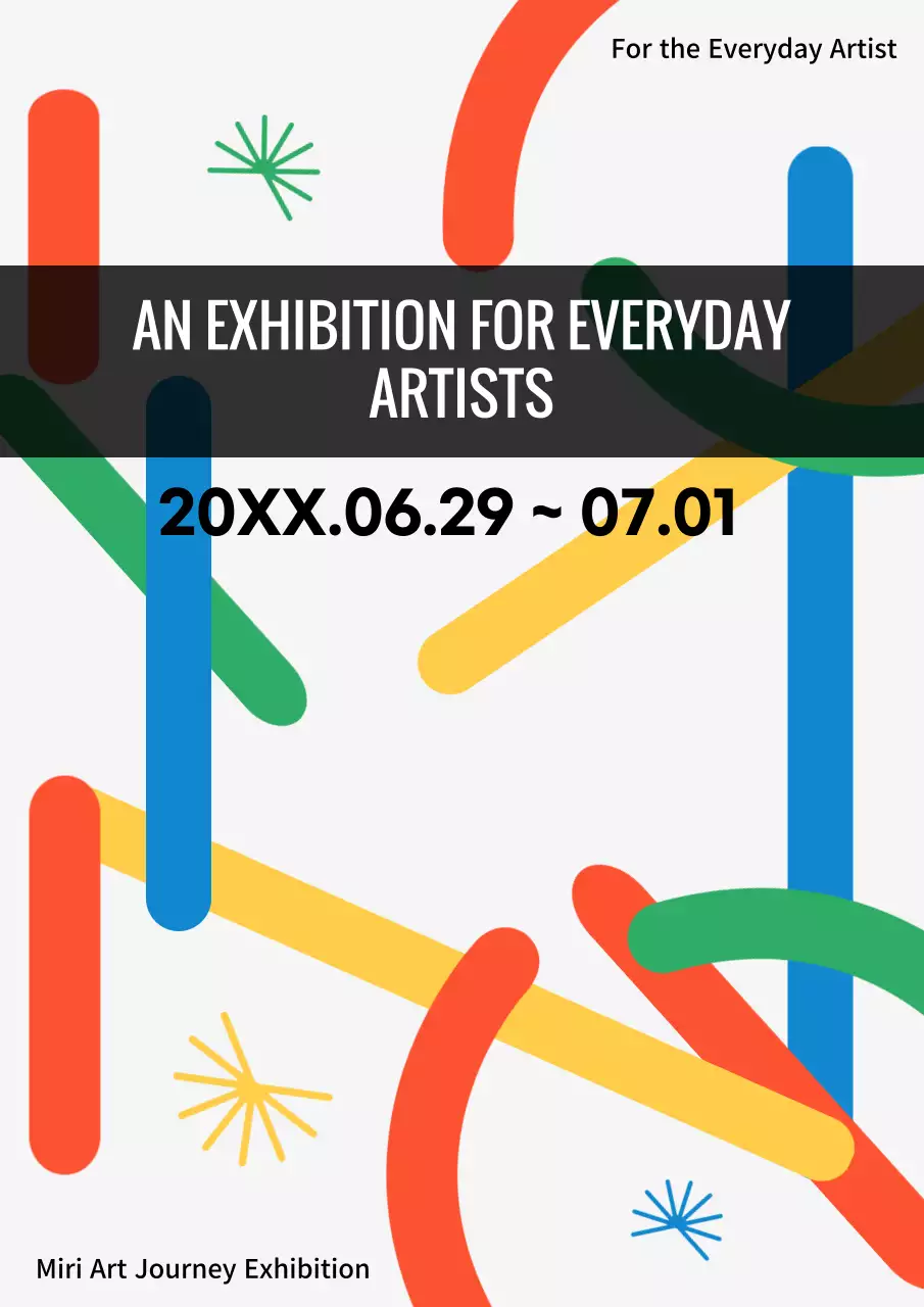 A simple art exhibition with a colorful bicycle concept