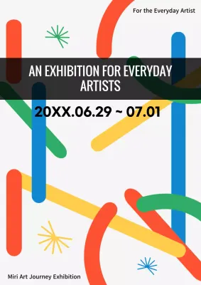 A simple art exhibition with a colorful bicycle concept