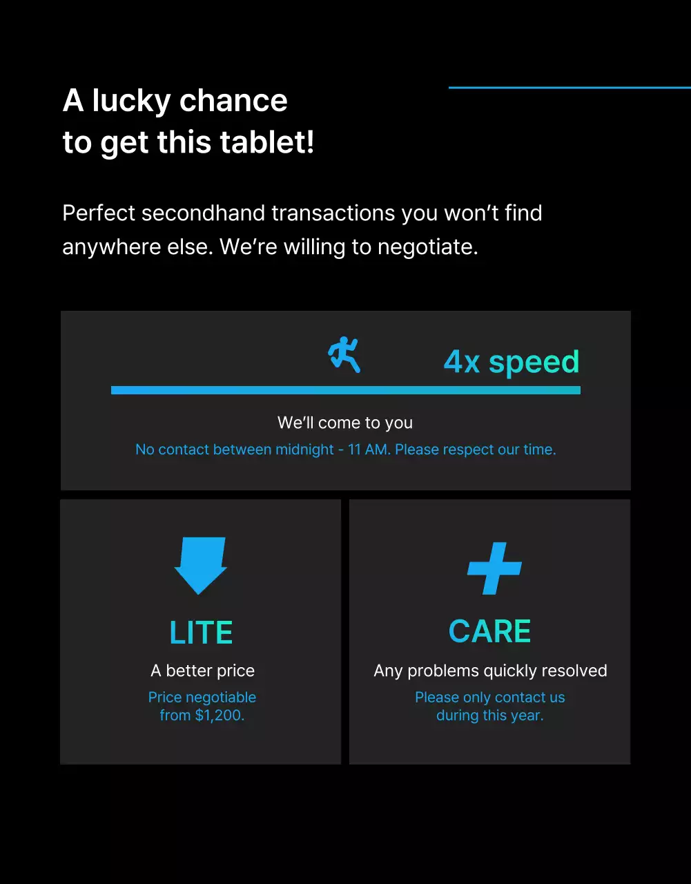 Black Blue Point Simple and classy classifieds page (detail page)