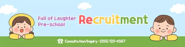 Light blue green cute promotional recruitment