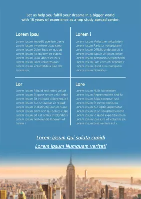 Blue Modern Study Abroad Promotion Poster