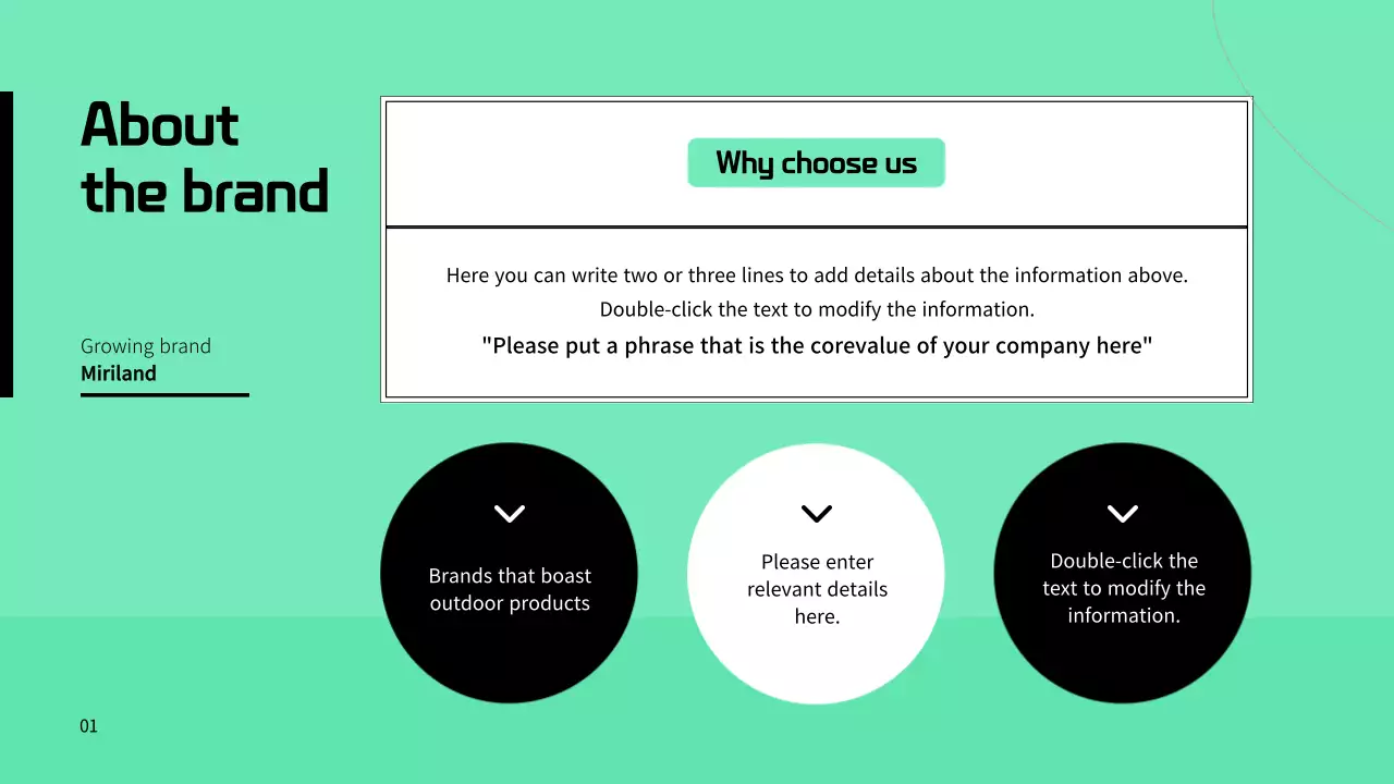 Announcement of green color brand marketing tasks