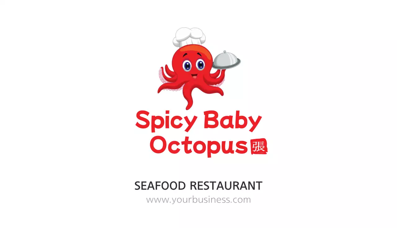 Red Playful Seafood Business Card