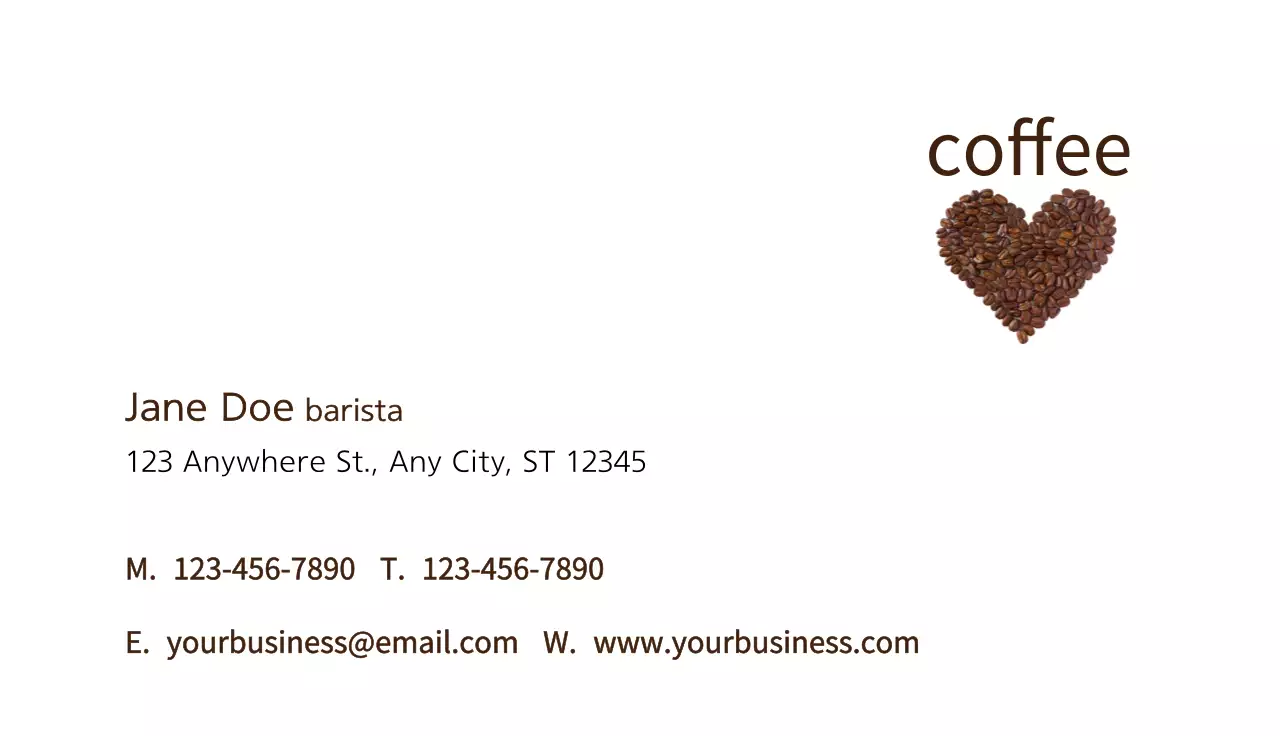 Brown Minimalist Coffee Business Card
