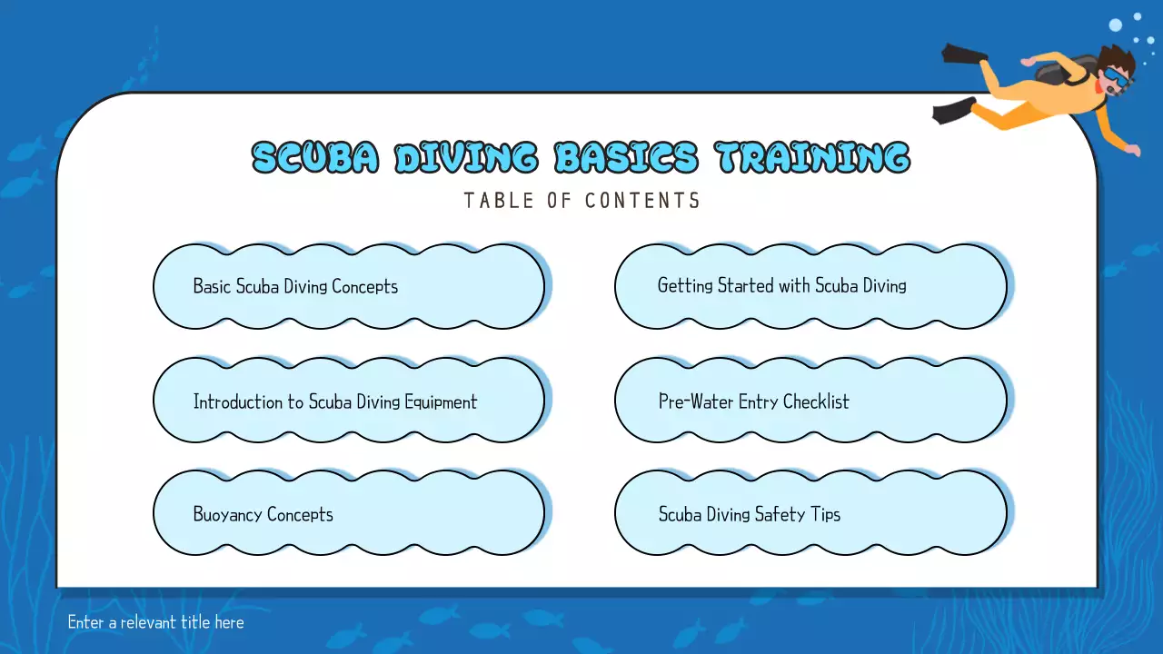 블루 모던 스쿠버 가이드 프레젠테이션