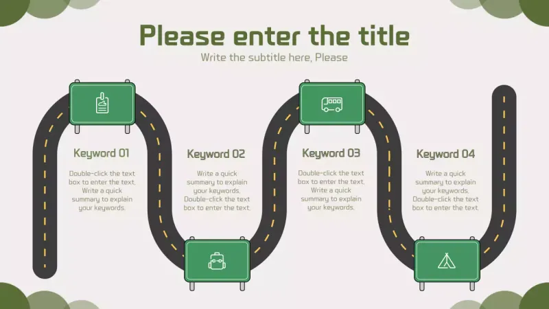 Cute road illustration concept roadmap in green