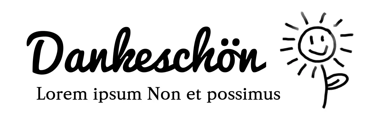 Feiern Sie Ihren Geburtstag mit einer niedlichen, handgezeichneten Blumenillustration in Schwarz.