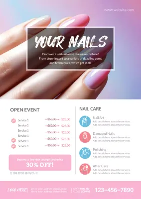 Pink Trendy Nail Promotion Poster