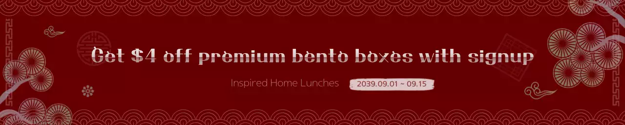 Spanduk Promosi Bento Tradisional Merah