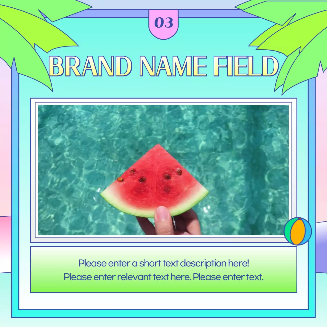 Vòng quay Instagram Khuyến mãi Mùa hè Thời trang Đầy màu sắc