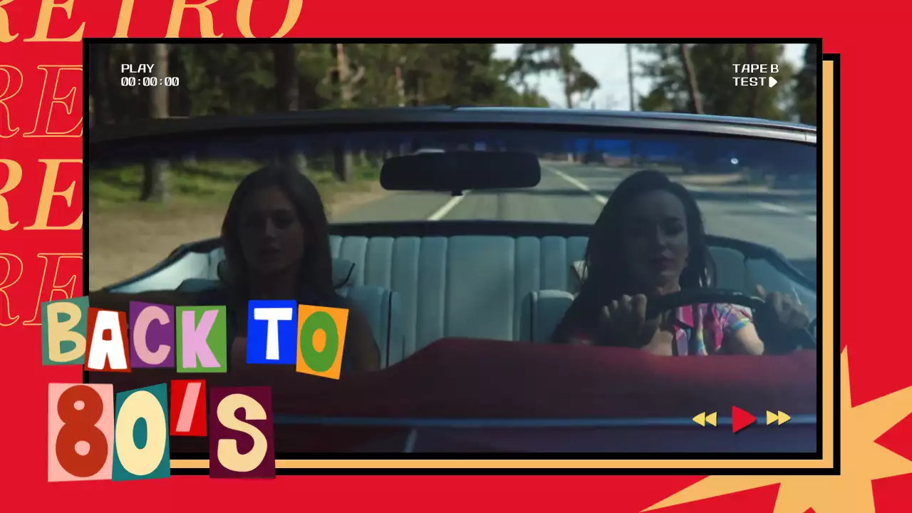 빨강 색상의 레트로 테마의 유튜브 썸네일