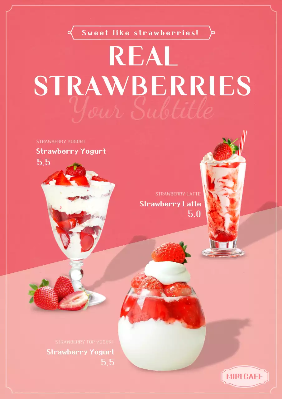 Pink Modern Dessert Promotion Poster