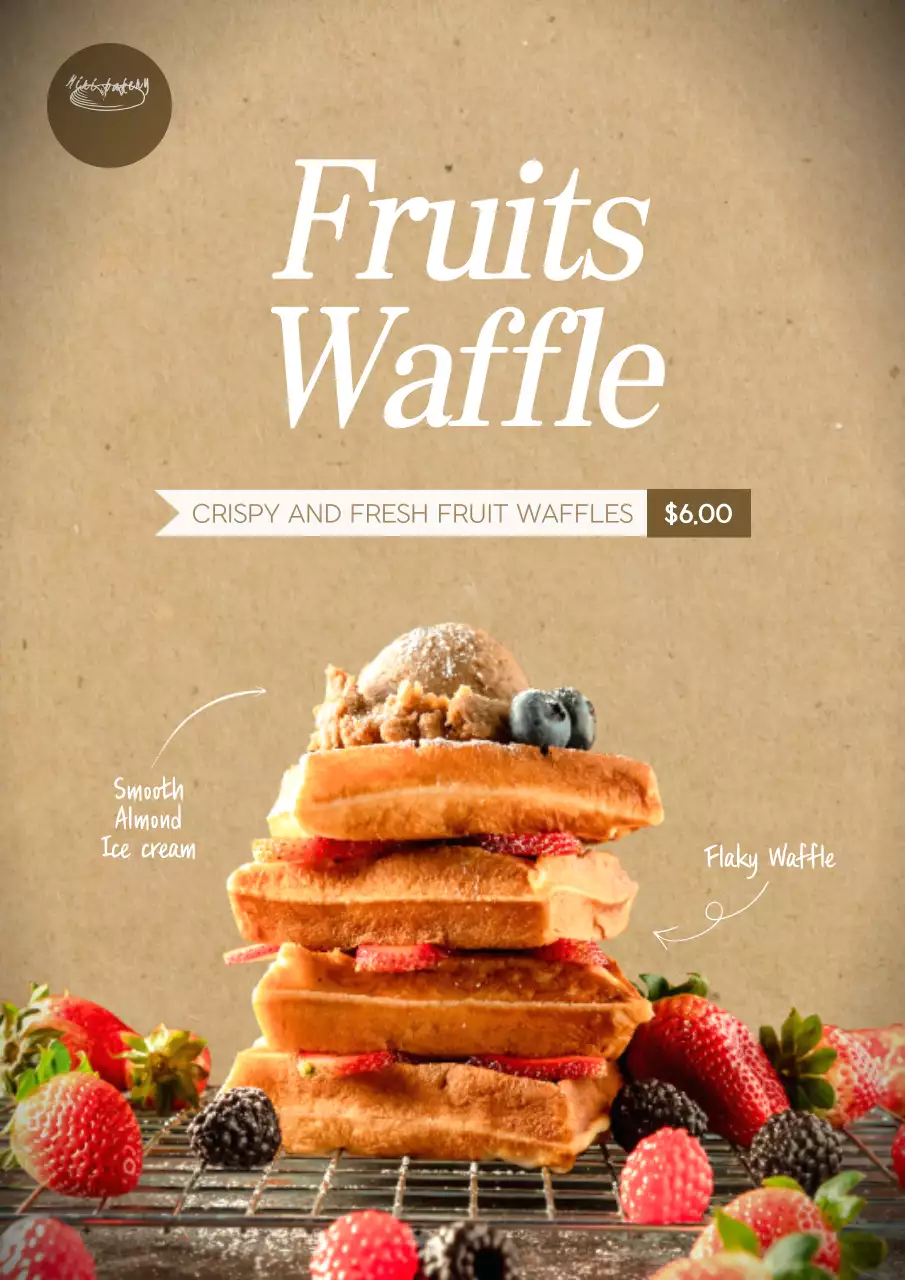 Beige Rustic Waffle Promotion Poster