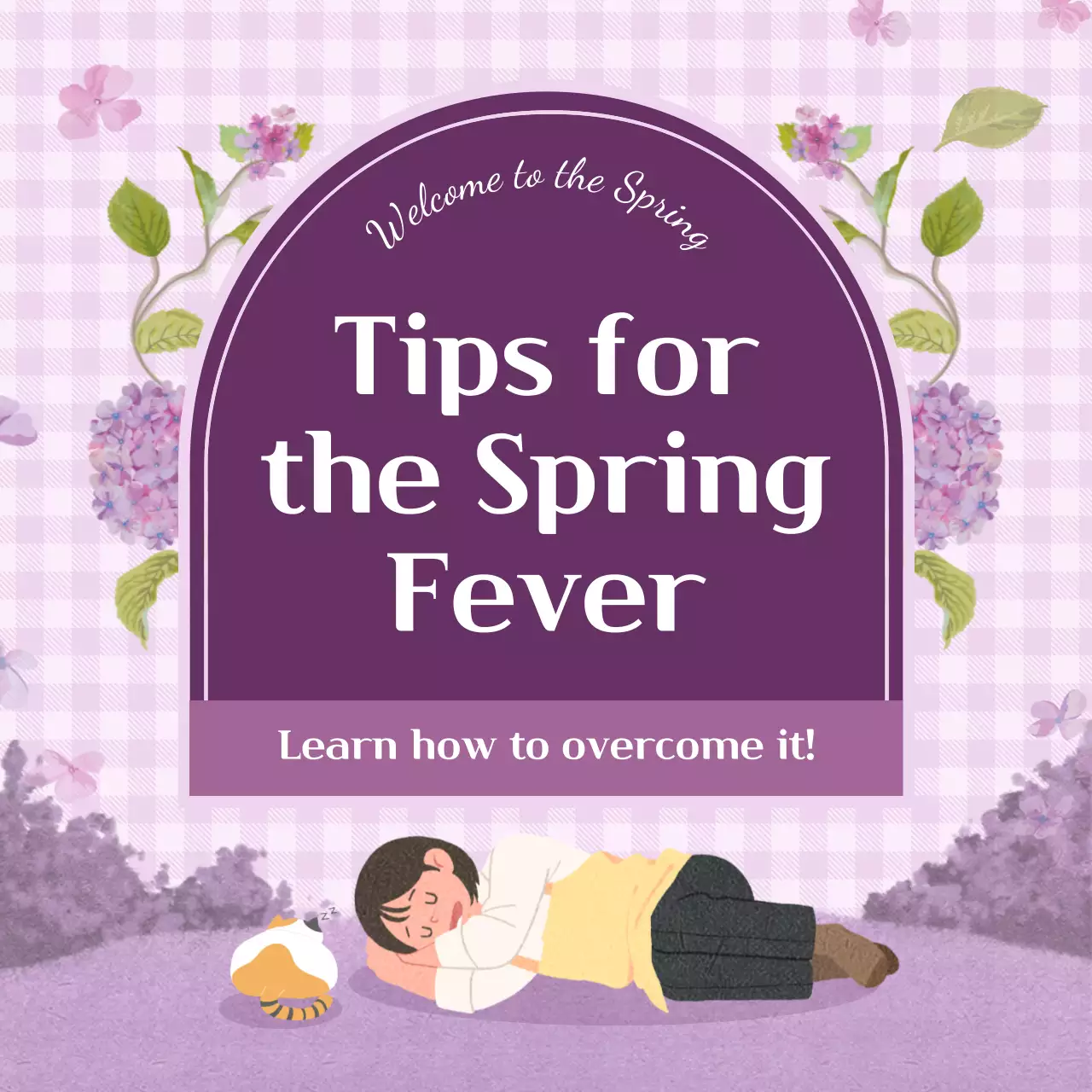 Purple Floral Health Guide Instagram Post