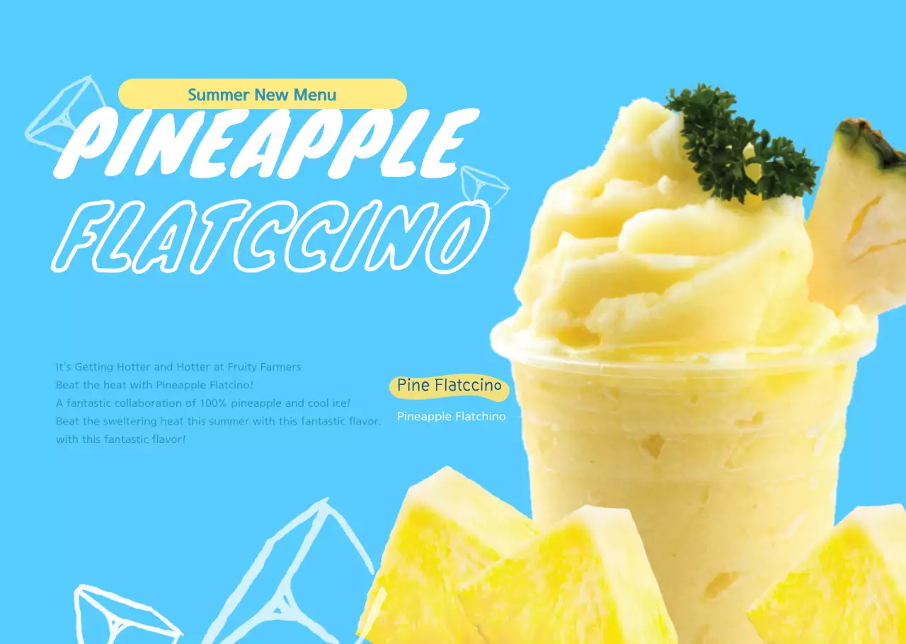 Highlighting titles with a drawing feel Pineapple Juice