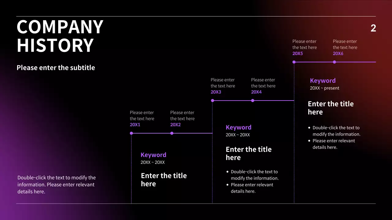 IR presentation with black, blue and red gradient business concept