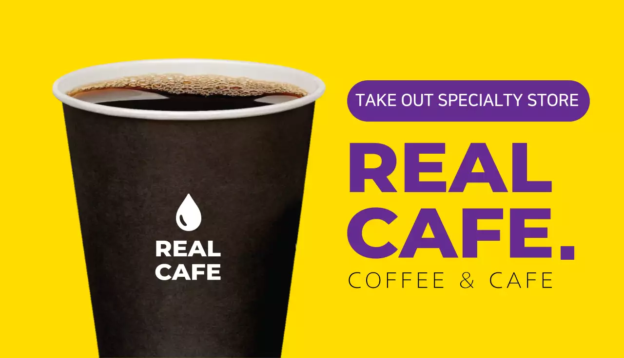 Yellow Modern Coffee Promotion Business Card