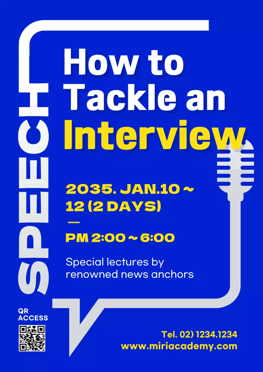 A simple blue interview specialty guide