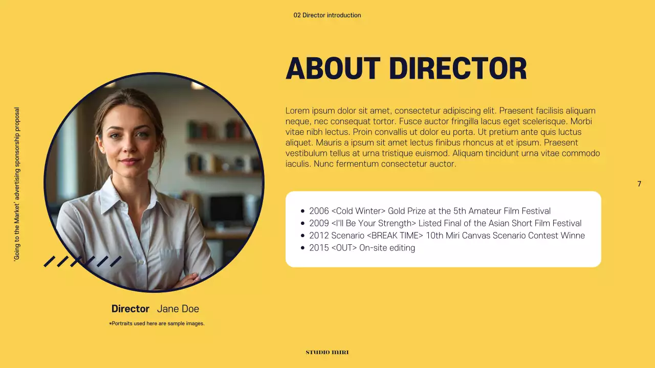 Yellow Modern Film Proposal Presentation