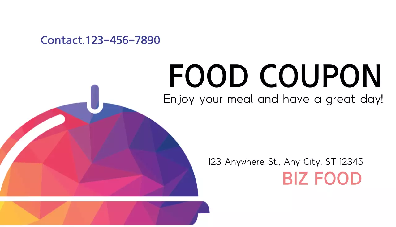 Colorful Modern Food Promotion Business Card