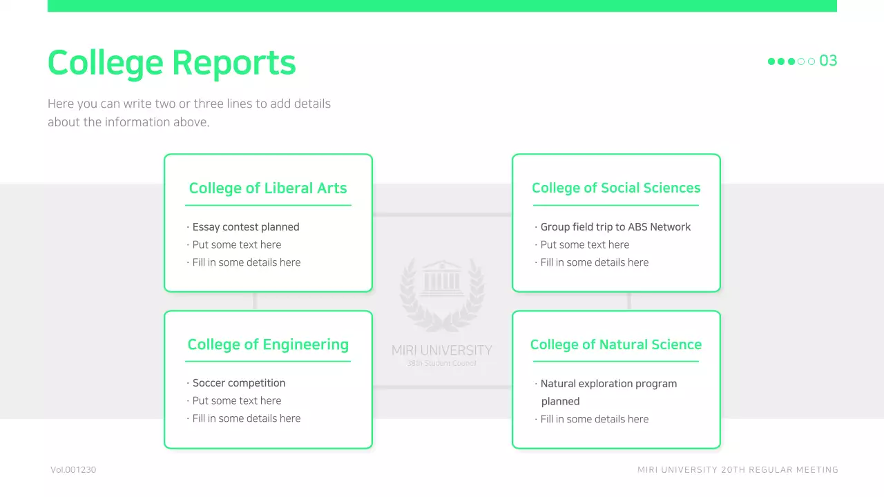 A simple, lime green student government meeting