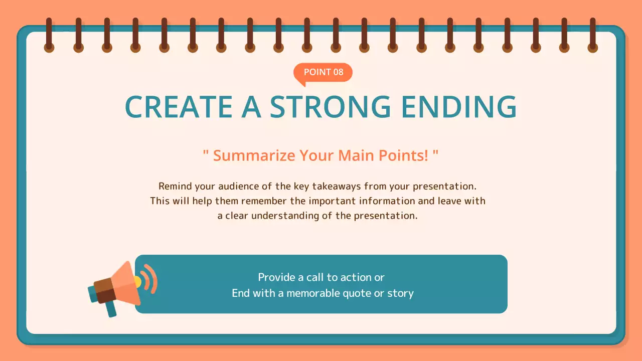 주황색 배경의 깔끔한 설득력 있는 발표 주제