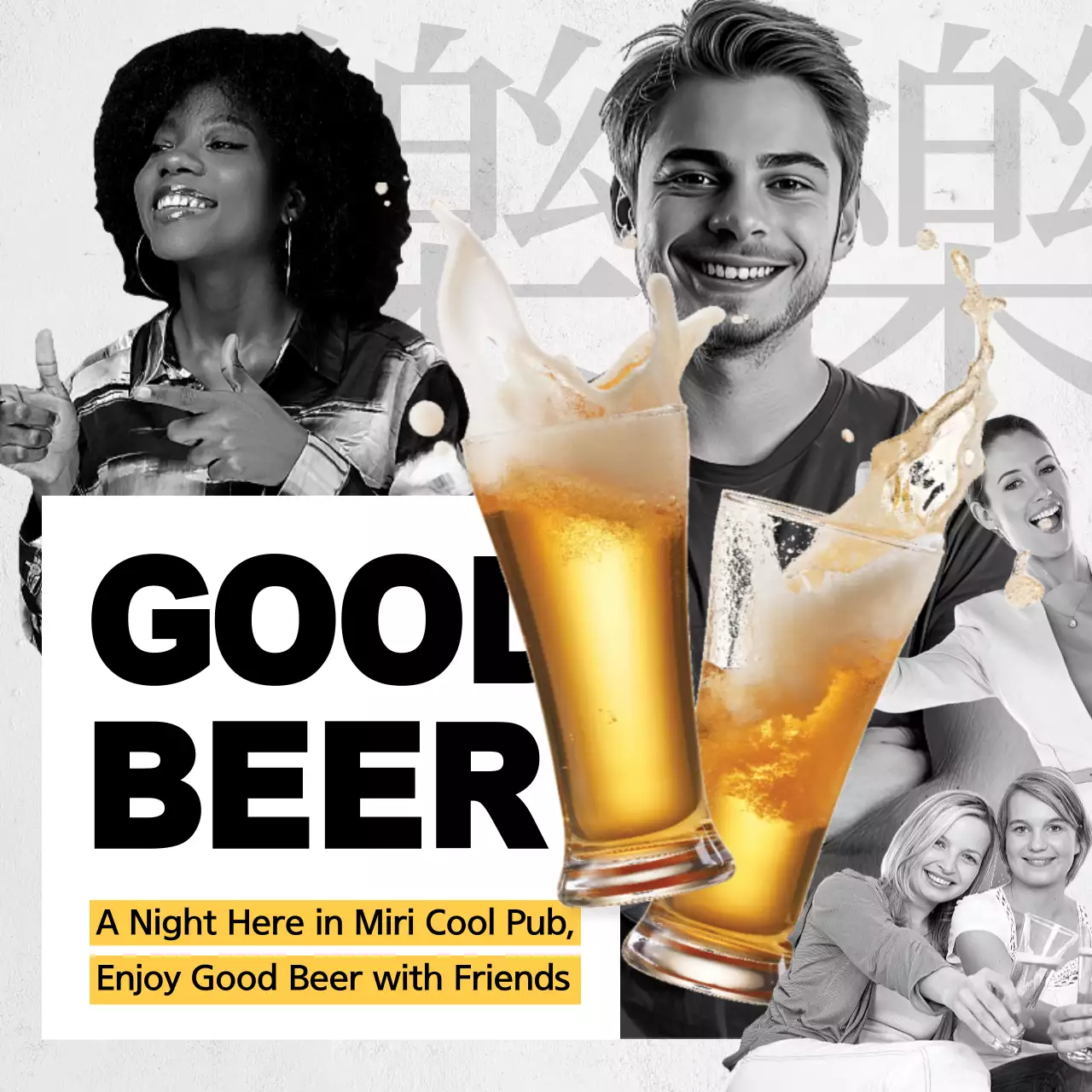 Yellow Trendy Beer Promotion Instagram Post