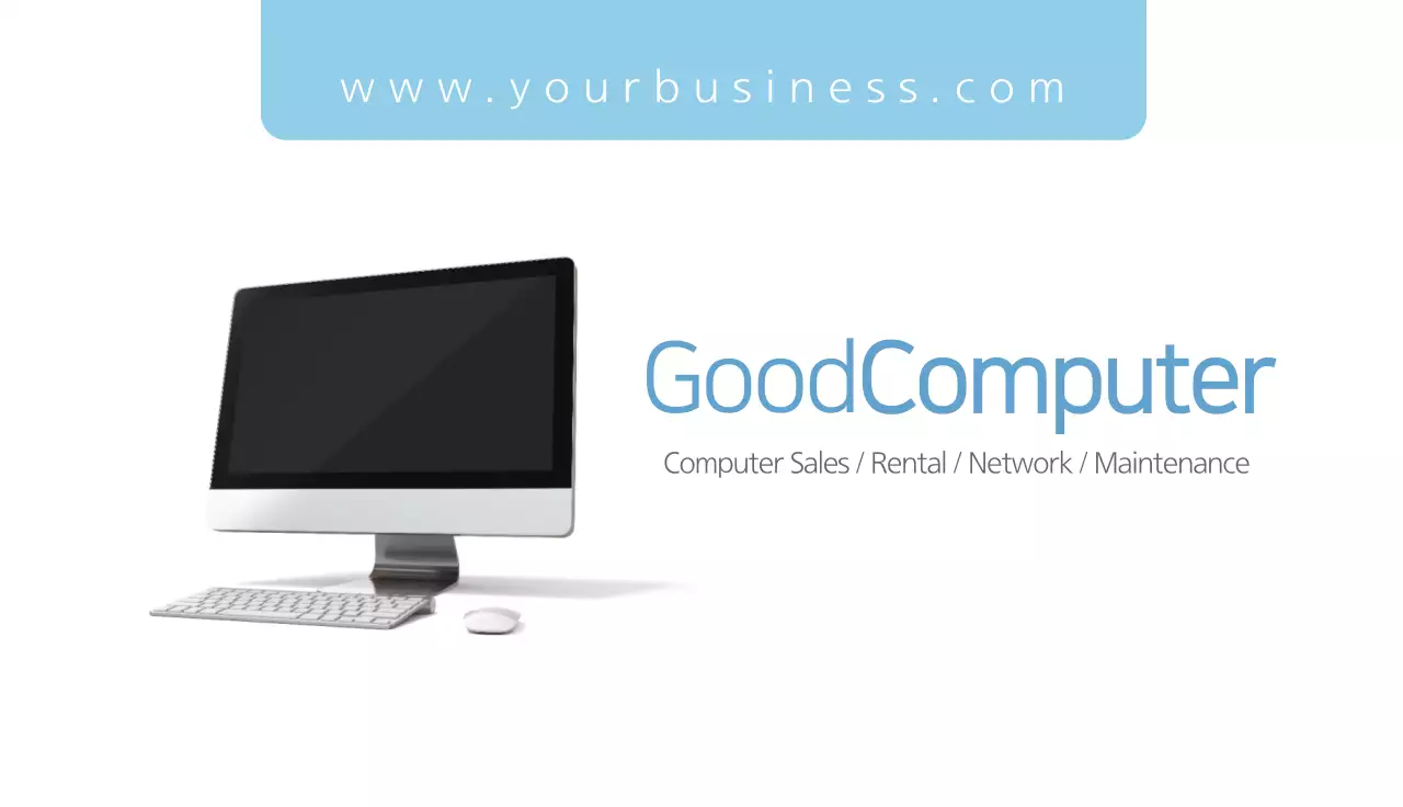 Blue Modern Computer Business Card