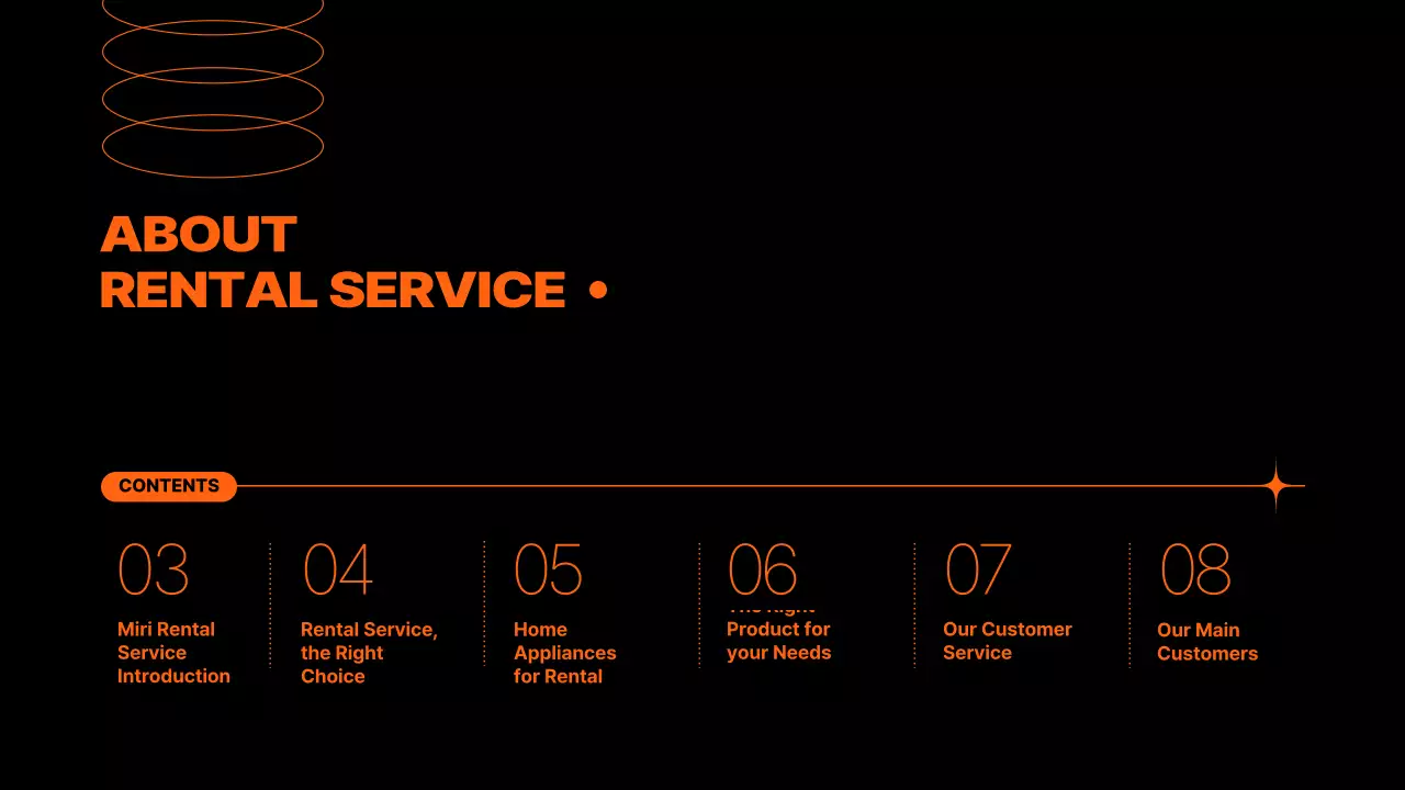 Appliance rental service proposal with orange elements