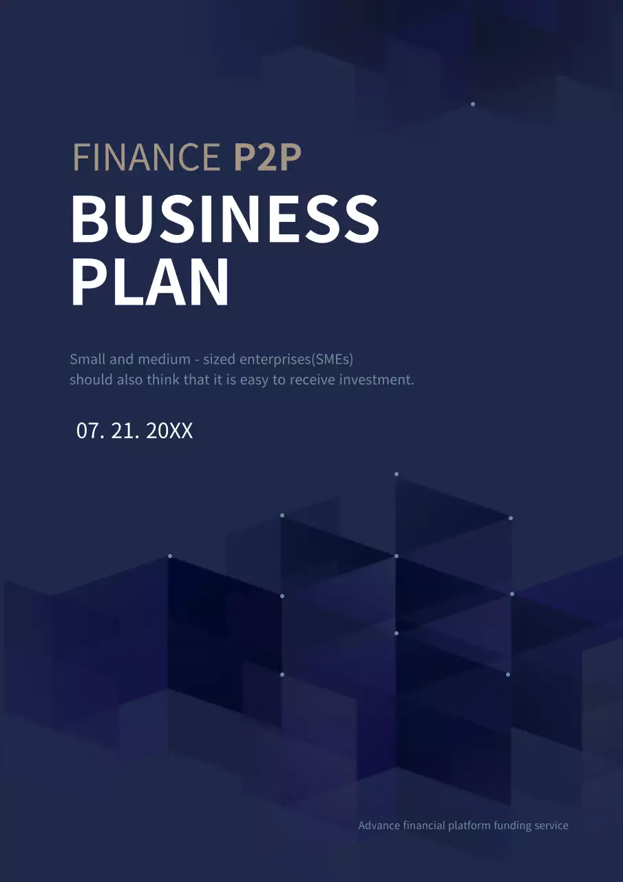 Simple Business in Navy Blue Corporate Finance P2P Business Plan