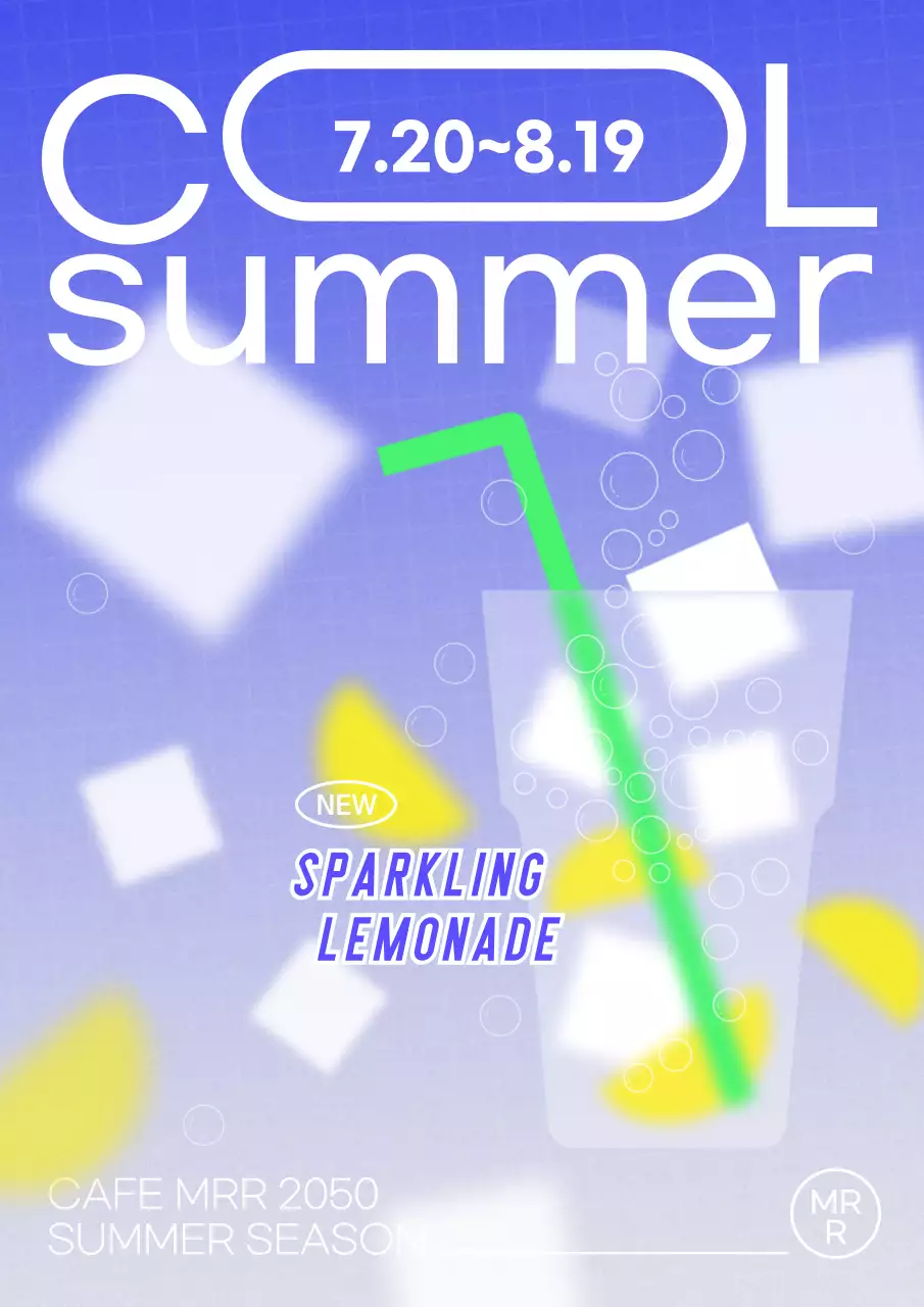 Blue Trendy Summer Promotion Poster