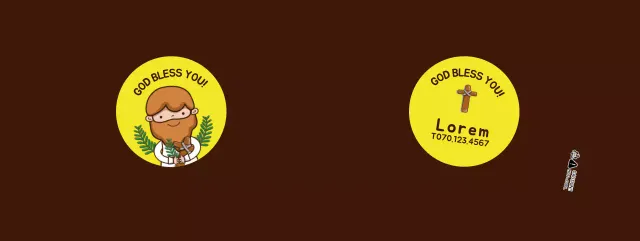 Brown point yellow character illustration church