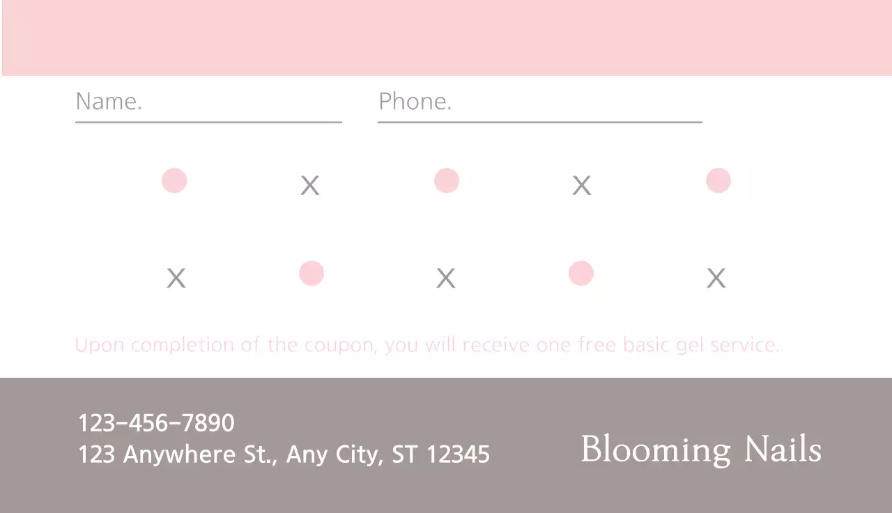 Pink Minimal Nail Promotion Business Card